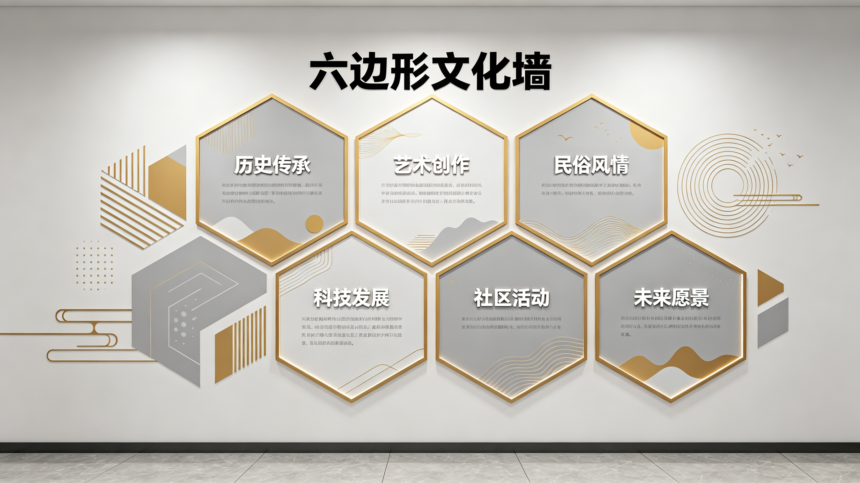 合山企业文化墙 | 六边形信息美学